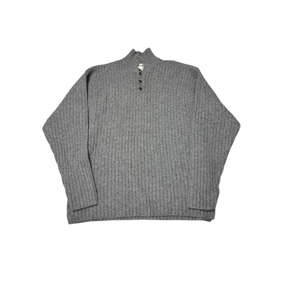 Brooks Brothers Other - Brooks Brothers Mens Mock Neck Ribbed Sweater Gray Size L 100% Cotton